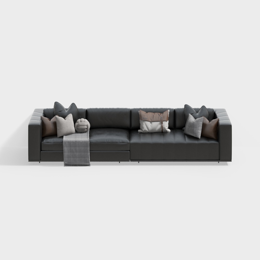 Modern Leather Multi-Person Sofa