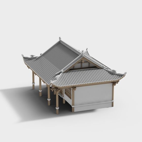 Traditional East Asian Pavilion 3D model