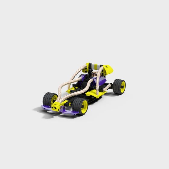 Vibrant Low-Poly Racing Car 3D Model