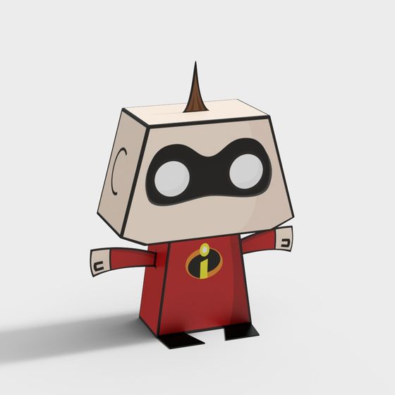 Charming Low-Poly Little Hero Robot 3D model