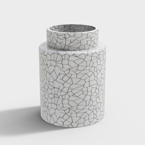 Artistic Cracked Ceramic Vase 3D model for Creative Projects