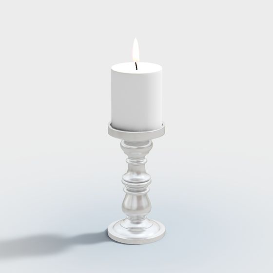 Elegant Low-Polygon Candlestick 3D model