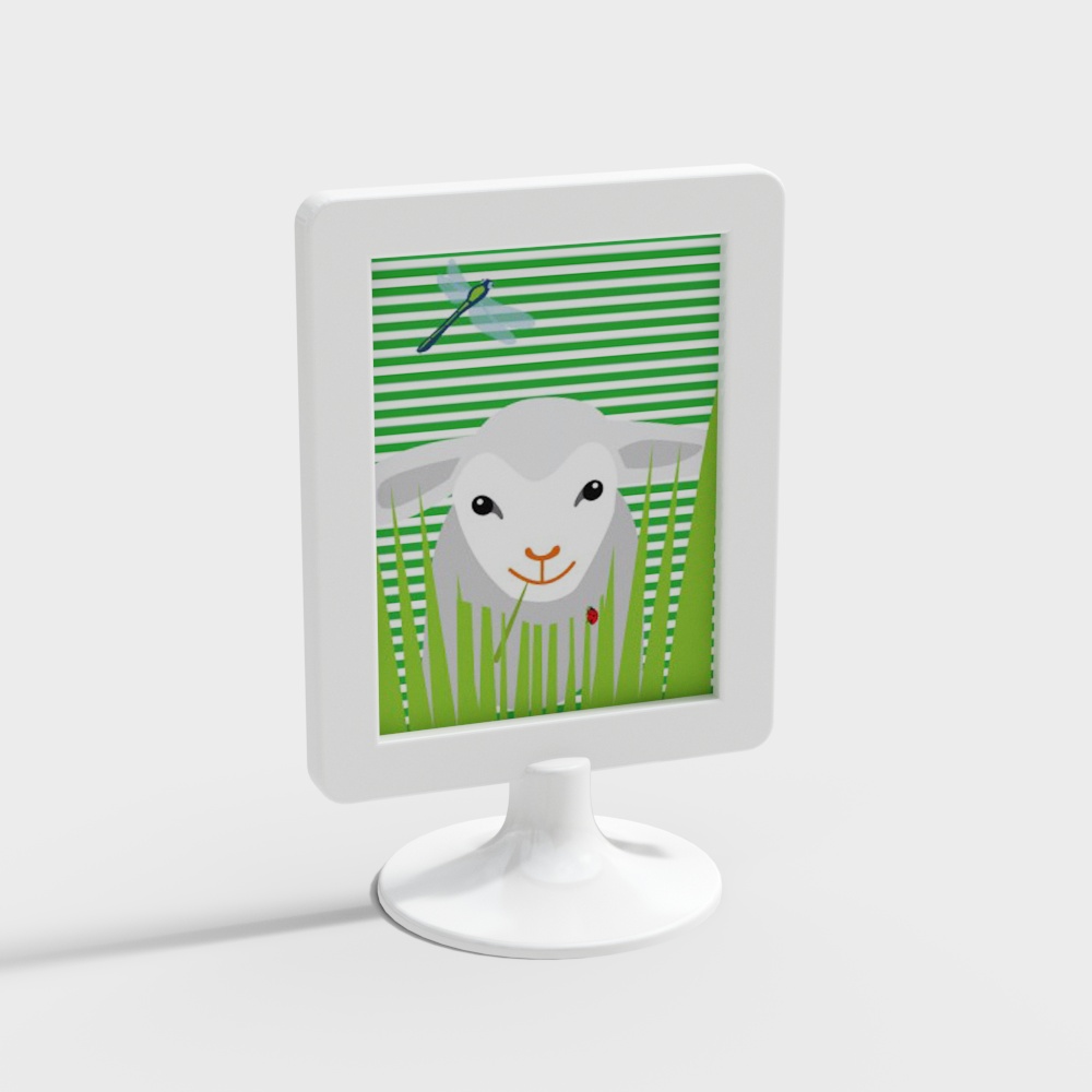 Adorable Sheep on Grass 3D model