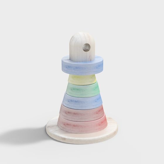 Colorful Rainbow Block Tower 3D model