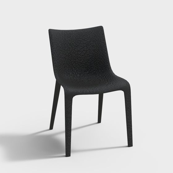 Unique Low-Poly Black Chair 3D model