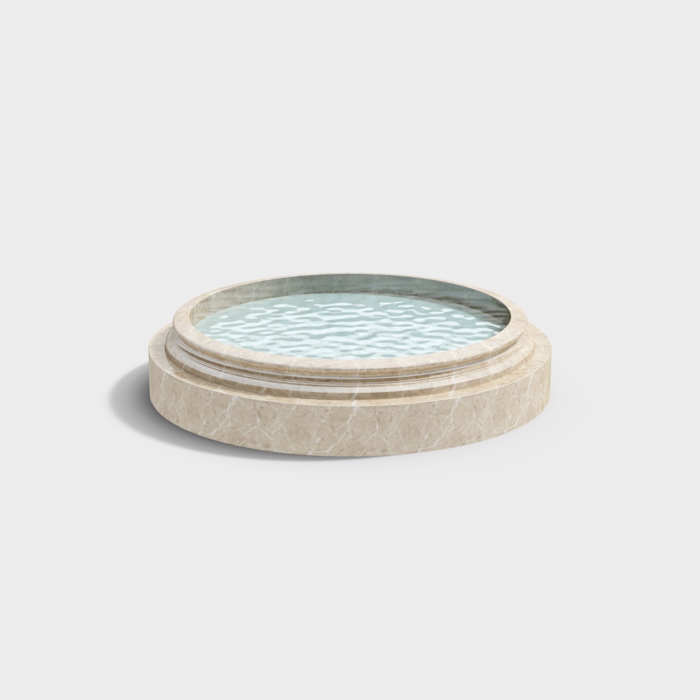 Elegant Rounded Water Pool 3D model