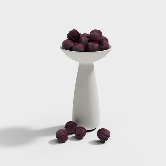 Fruta fresca de ciruela negra y bryn y verduras