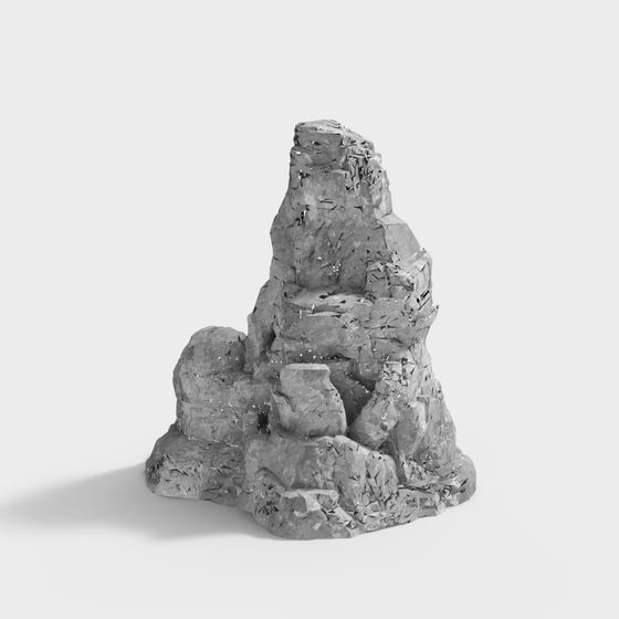 Low-Poly Rock Mountain 3D model for Creative Projects