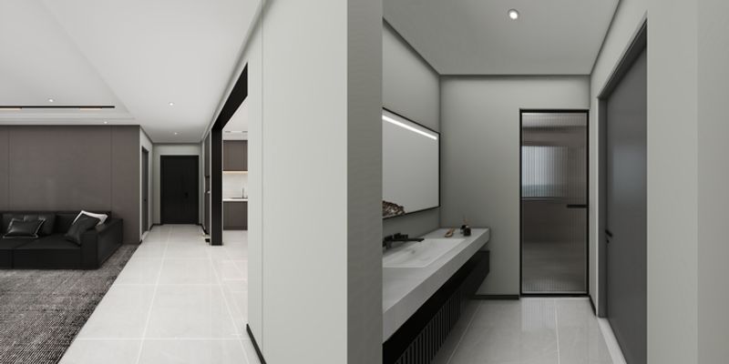 Modern Minimalist Gray Bathroom Design