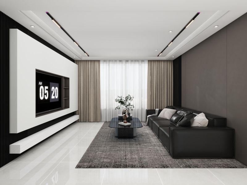 Modern Living Room Design: Black and White Elegance