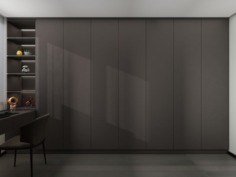 Minimalist Gray Home Office for Study