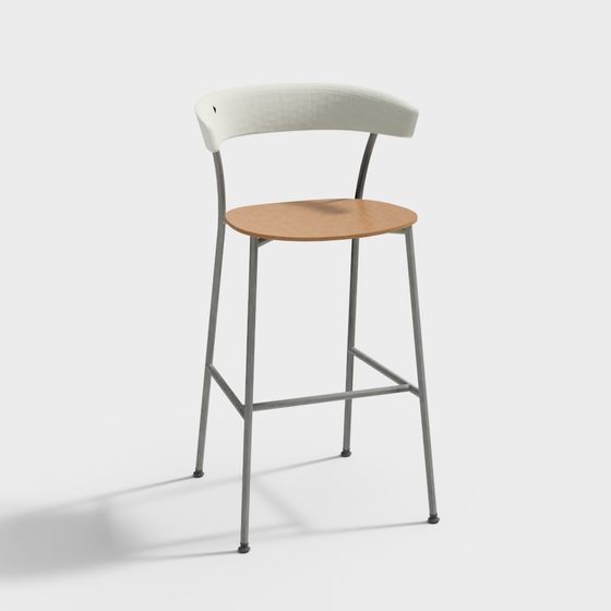 Stylish Low-Polygon Bar Stool 3D Model