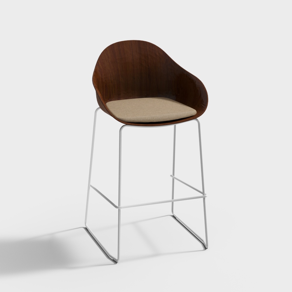 Ruby Stool Bar Height Sled Base Upholstered Seat P