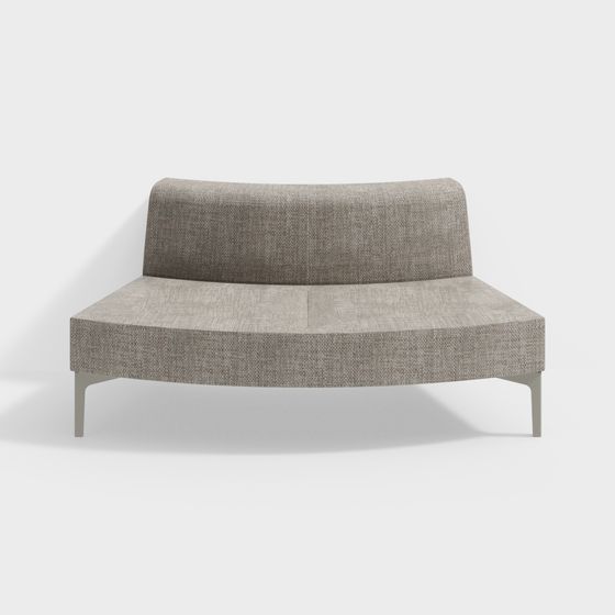 Elegant Gray Low-Poly Sofa 3D Model for Contemporary Spaces