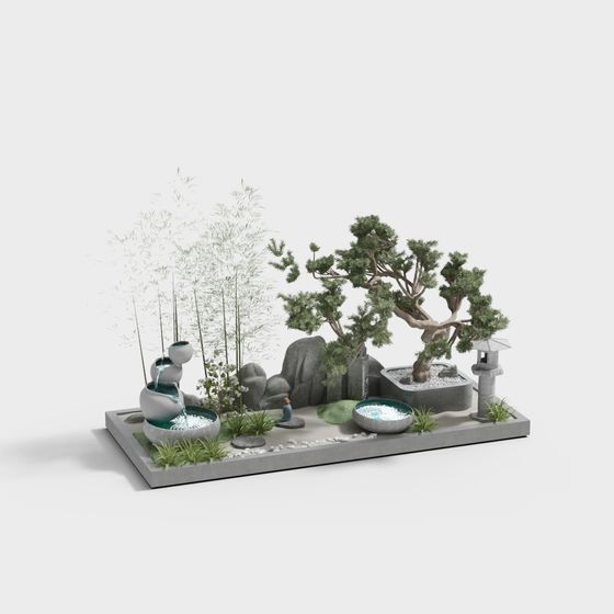 Tranquil Zen Meditation Garden 3D model