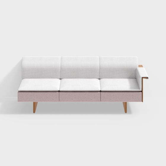 Stylish Minimalist Sofa 3D model for Contemporary Spaces