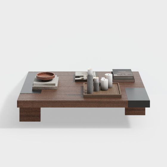 Brown Medieval Coffee Table 3D Model for Cozy Living Spaces