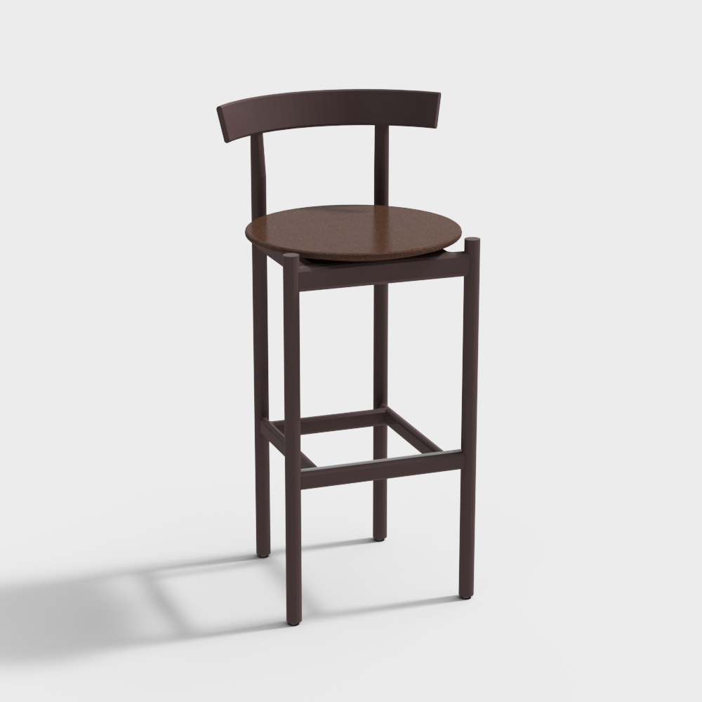 Comma Stool Bar Height Wood Seat