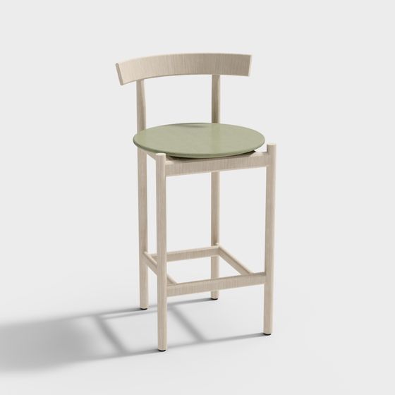 Tabouret virgule, siège en bois hauteur comptoir