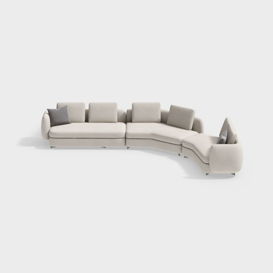 Urban Comfort Low-Poly Sofa 3D model