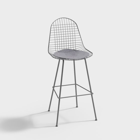 Tabouret de bar Eames Wire avec siège rembourré