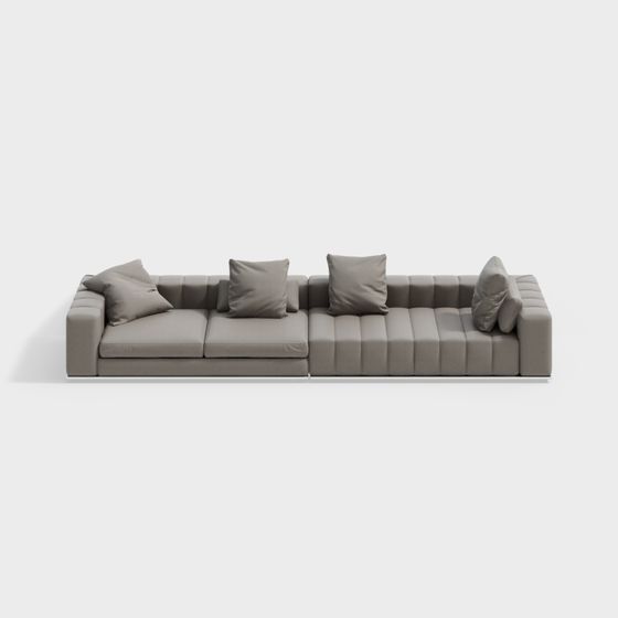 Urban Comfort Low-Poly Sofa 3D model for Modern Living