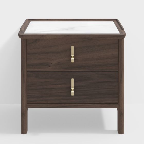 Sophisticated Low-Polygon Nightstand 3D model