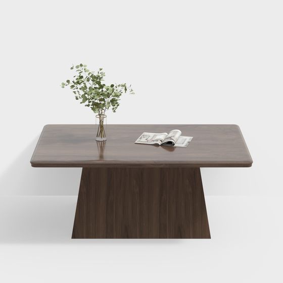 Stylish Wooden Dining Table 3D model