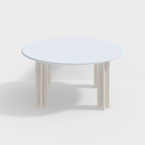 Stylish Low-Polygon Round Table 3D model
