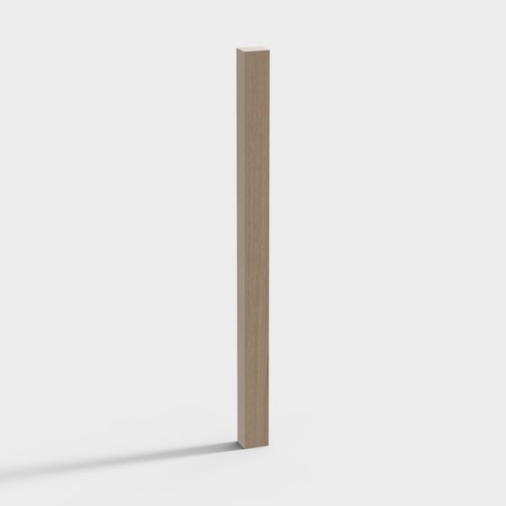 Elegant Low-Polygon Wooden Column 3D model