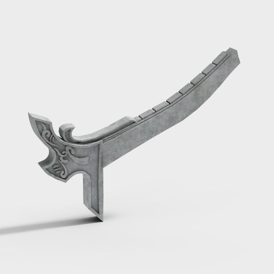 Low Polygon Stone Weapon 3D model