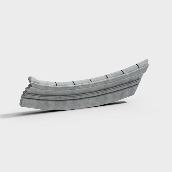 Traditional Wooden Canoe 3D model for Design Projects