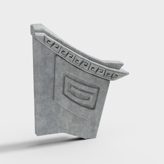 Low-Poly Ancient Greek Column Decoration 3D model