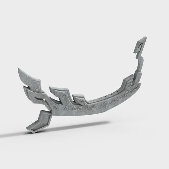 Low Poly High Detail Ancient Ship Bow 3D model