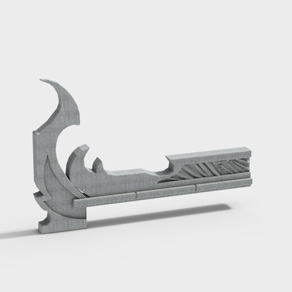 Elegant Low-Polygon Stone Decorative 3D model