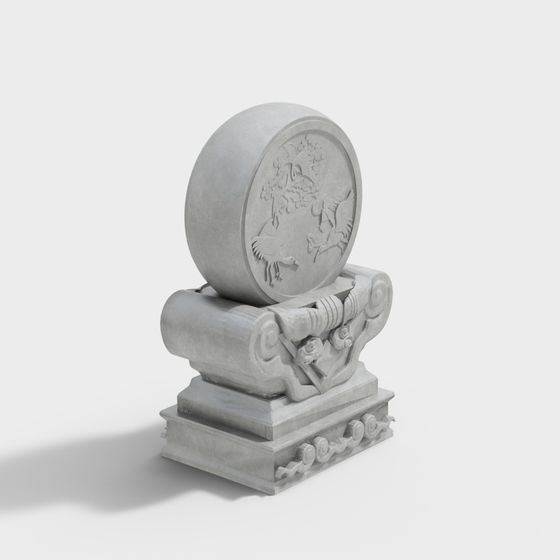 Classical Relief Column Base 3D model