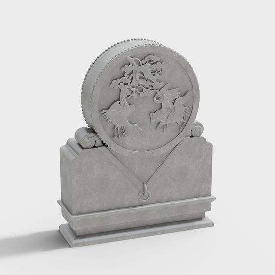 Ancient Aesthetic Stone Sculpture 3D model