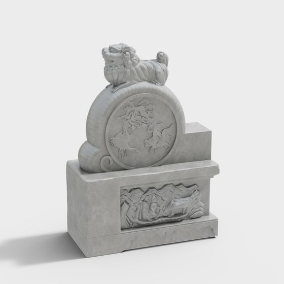 Stone Lion Treasure Box 3D model