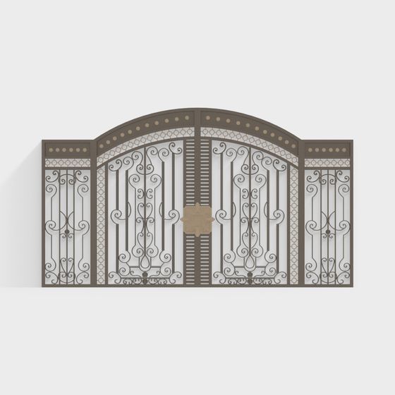 Elegant Wrought Iron Gate 3D model for Creative Projects