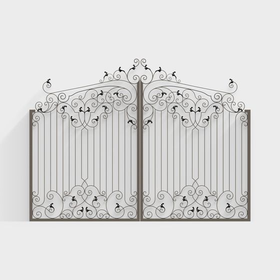 Elegant Iron Gate 3D model for Creative Projects
