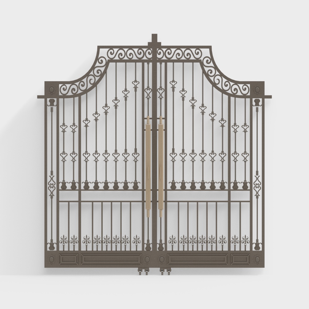 Outdoor garden villa wrought iron gate 3