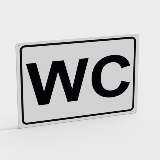 Stylish Low-Poly WC Sign 3D model