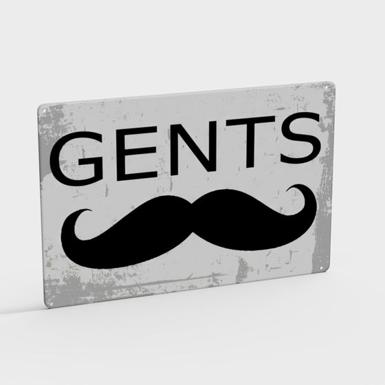 Vintage 'GENTS' Sign 3D Model