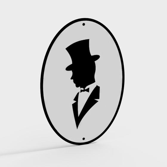 Elegant Low Poly Gentleman Silhouette 3D model