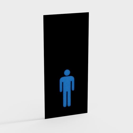 Minimalist Bathroom Sign 3D model
