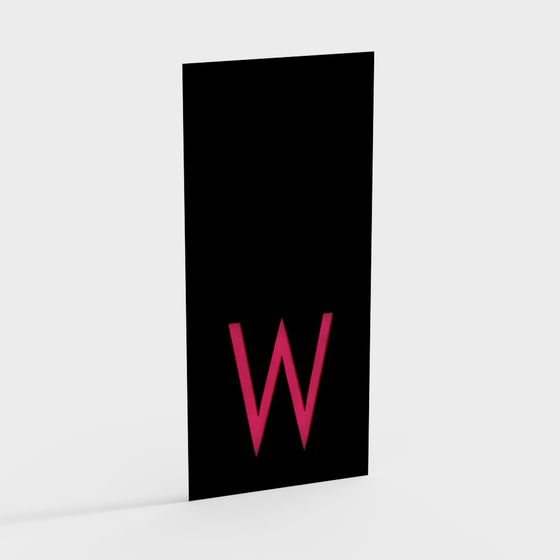 Stylish 'W' Sign 3D model
