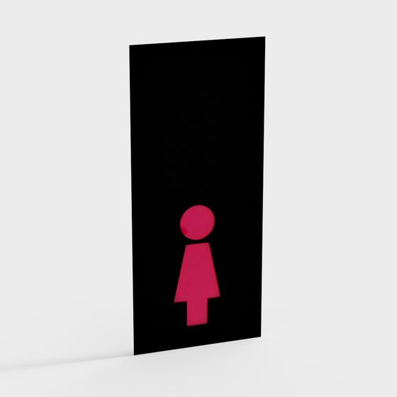 Female Symbol 3D Model with Unique Low-Poly Design