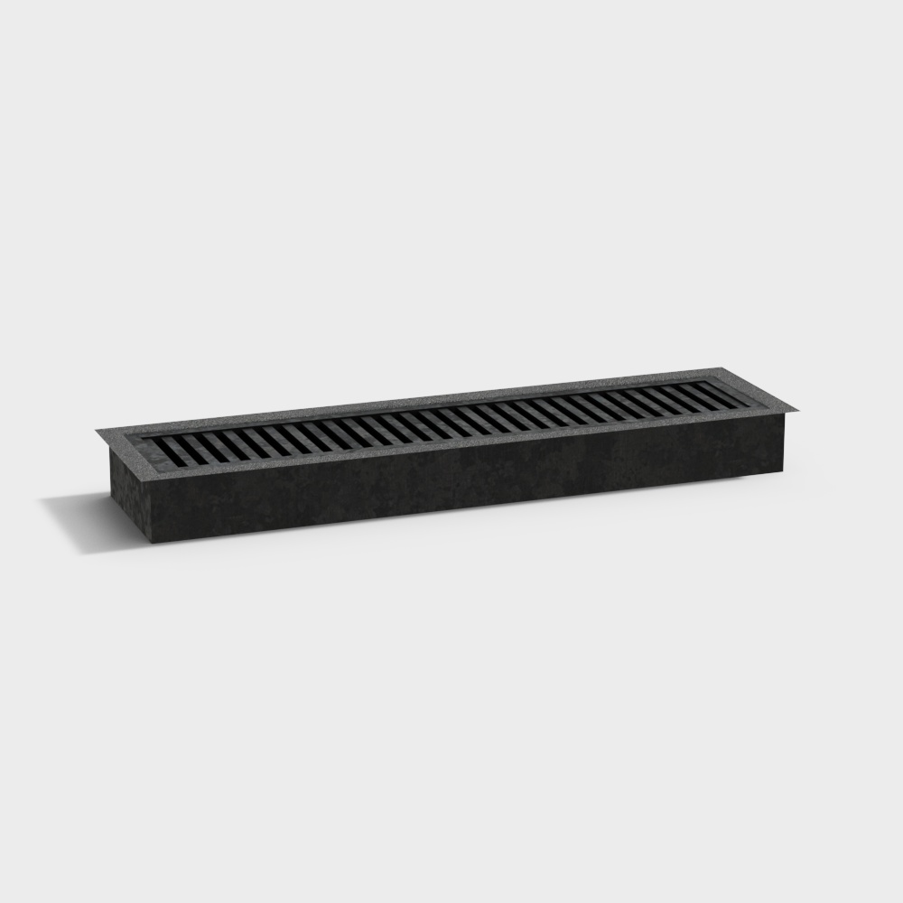 High-Detail Low-Poly Concrete Drainage Channel 3D model