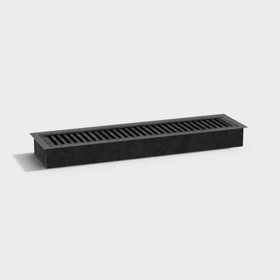 High-Detail Low-Poly Concrete Drainage Channel 3D model