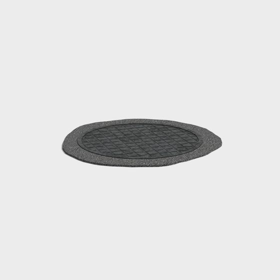 Urban Manhole Cover Low-Poly 3D Model